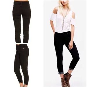 Free People High Rise Roller Skinny - Black